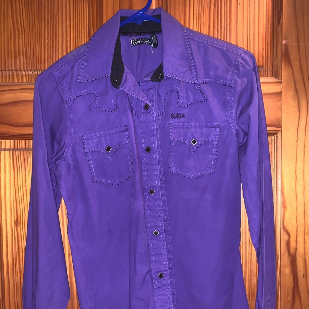Purple Cruel Girl Pearl Snap